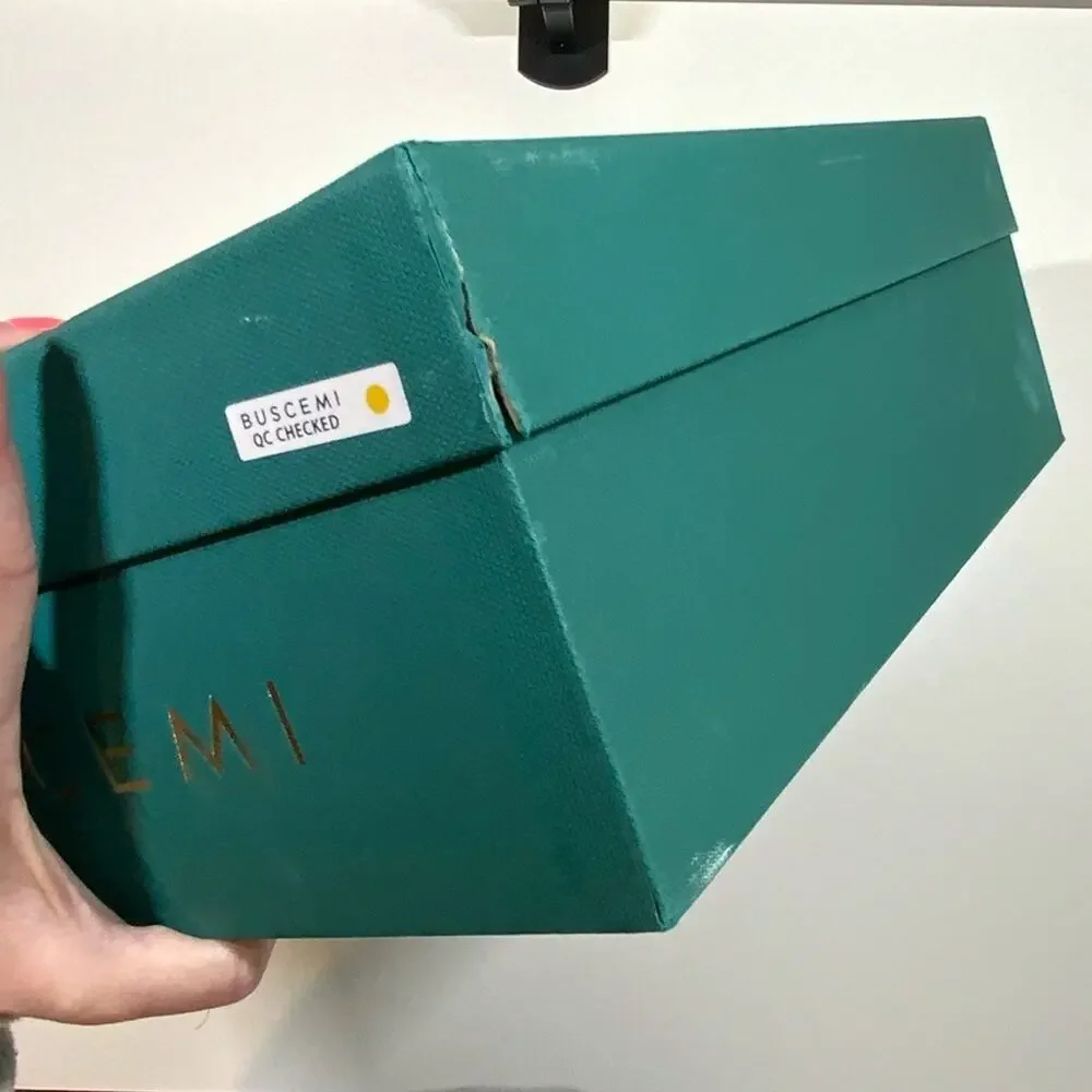 Buscemi | Shoe Box & 2 Dust Bags | Green | 14 W x 12 H x 5.25 D Inch